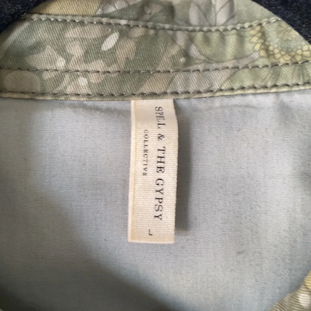 Spell Floral Embroidered Jacket in Olive Green - Picture 3 of 14